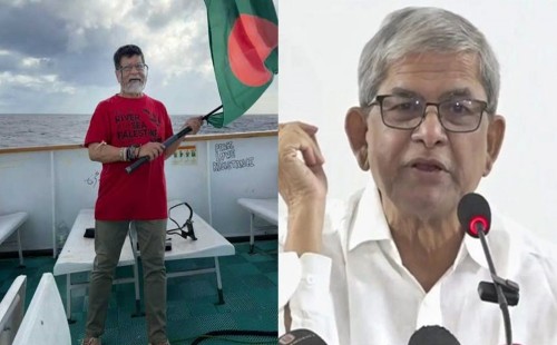 গাজা অভিমুখী নৌযান থেকে আটক শহিদুল আলমের মুক্তি দাবি করলেন মির্জা ফখরুল
